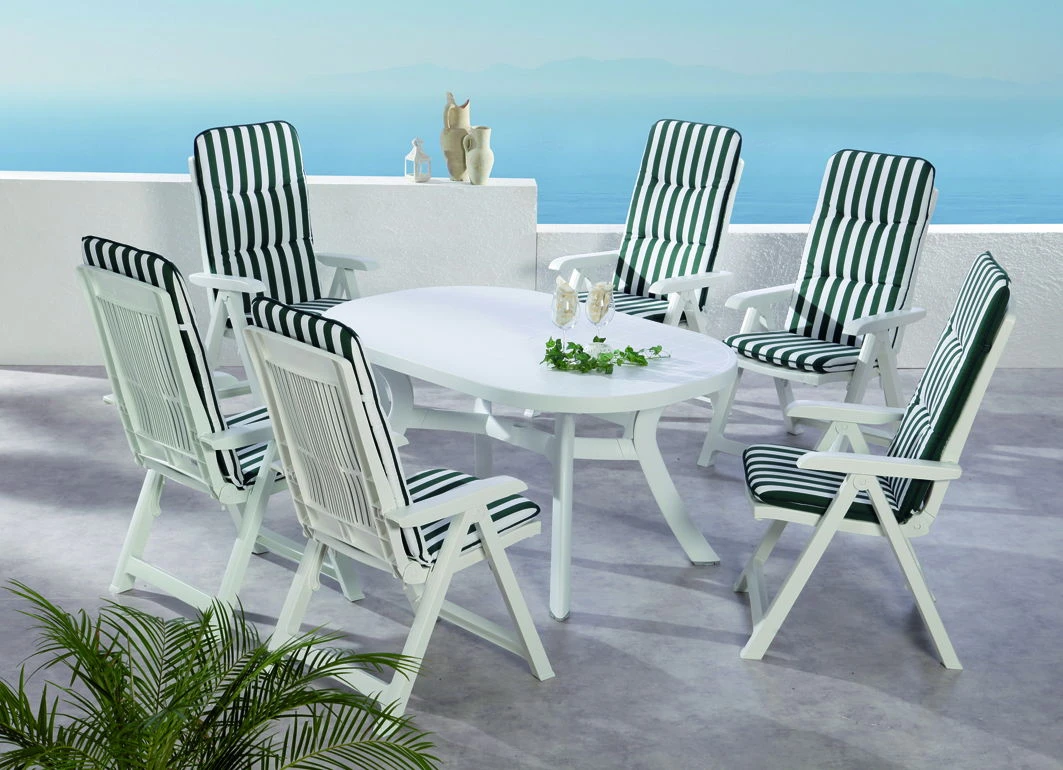 Best Hochlehnerauflage Grün/weiß, Ca. 120 X 50 X 6 Cm – Bild 2