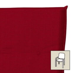 Doppler Niederlehnerauflage '7028', Rot, Ca. 100 X 48 X 6 Cm, 100 % Dralon