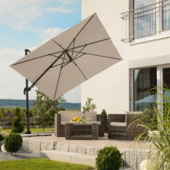 Sonnenschirm Rhodos Eco Twist, Ca. 270 X 270 Cm, Taupe