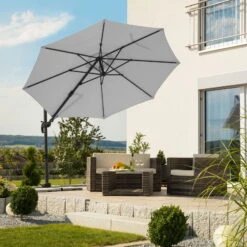 Ampelschirm Rhodos Eco TWIST, Silbergrau, Ca. Ø 300 Cm