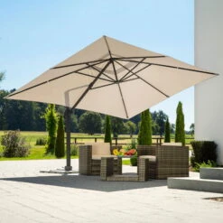 Sonnenschirm 'Rhodos Grande', 300 X 400 Cm, Natur