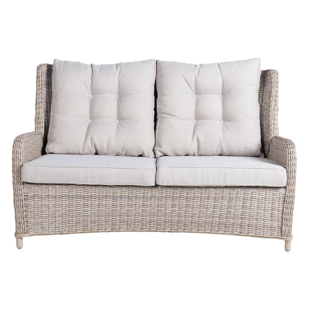 Kölle Geflechtbank 'Heidelberg' 2,5 Sitzer, Inkl. Auflage Stone Grey – Bild 2